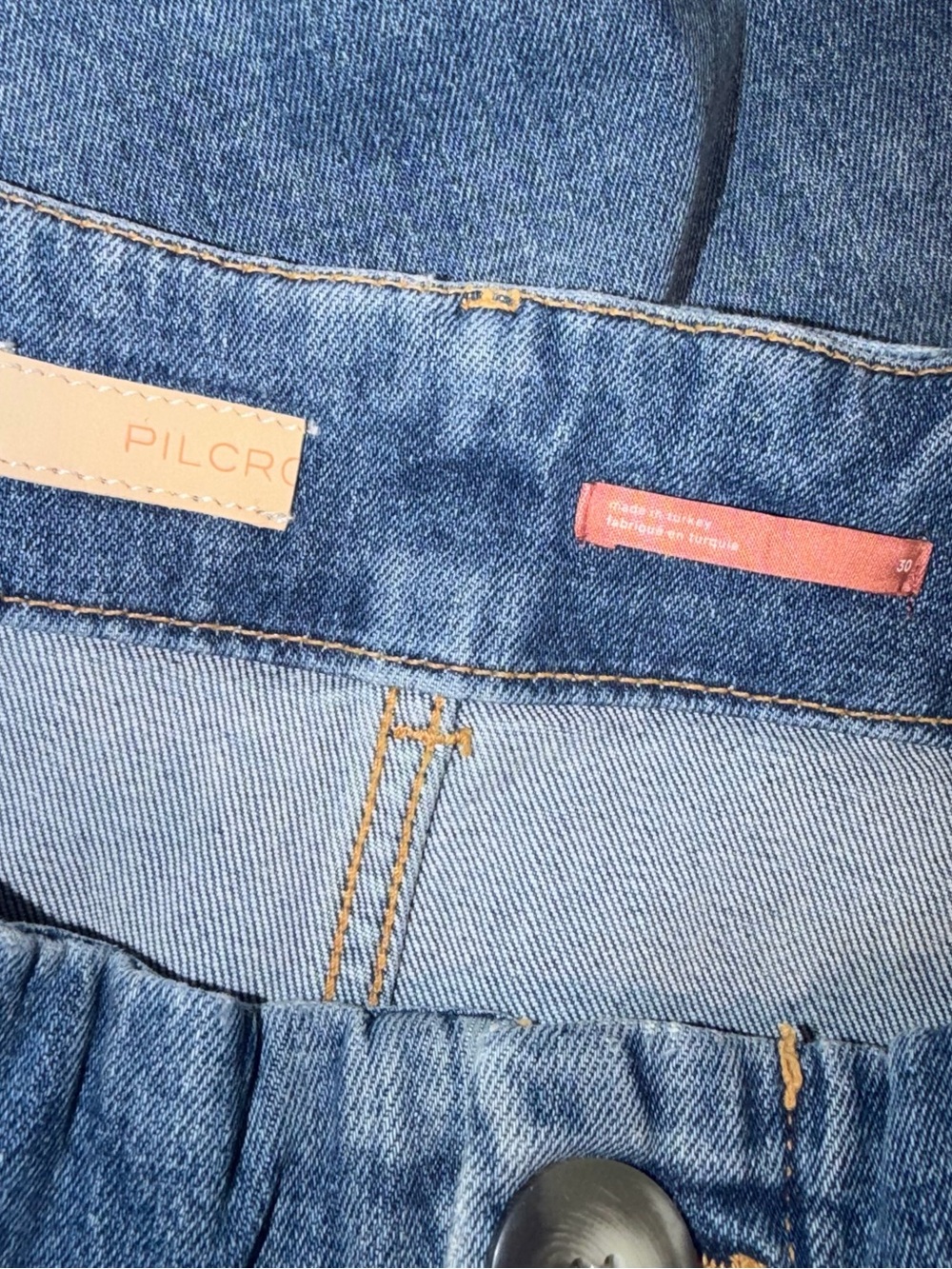Pilcro Wide-Leg the skipper Relaxed Blue Denim Jeans - Picture 7 of 9